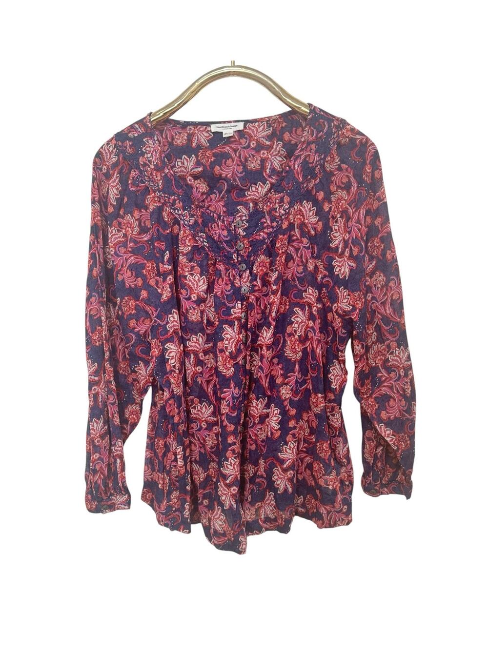 BeachLunchLounge Floral Cotton Gauze Flowy Boho Top Boho XL